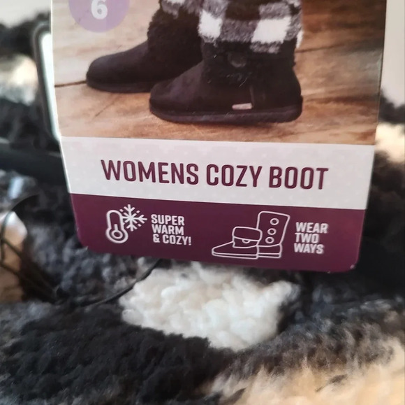 Muk Luks Women's Tall Knit Cozy Bootie Slippers Size 6 NWT - Picture 5 of 6